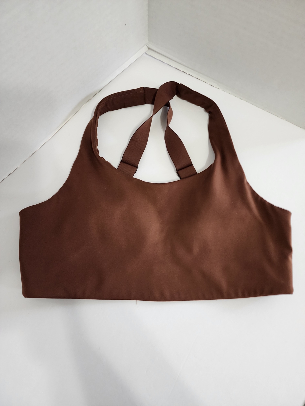 Girlfriend Collective Simone High Support Sports Bra Brown Small